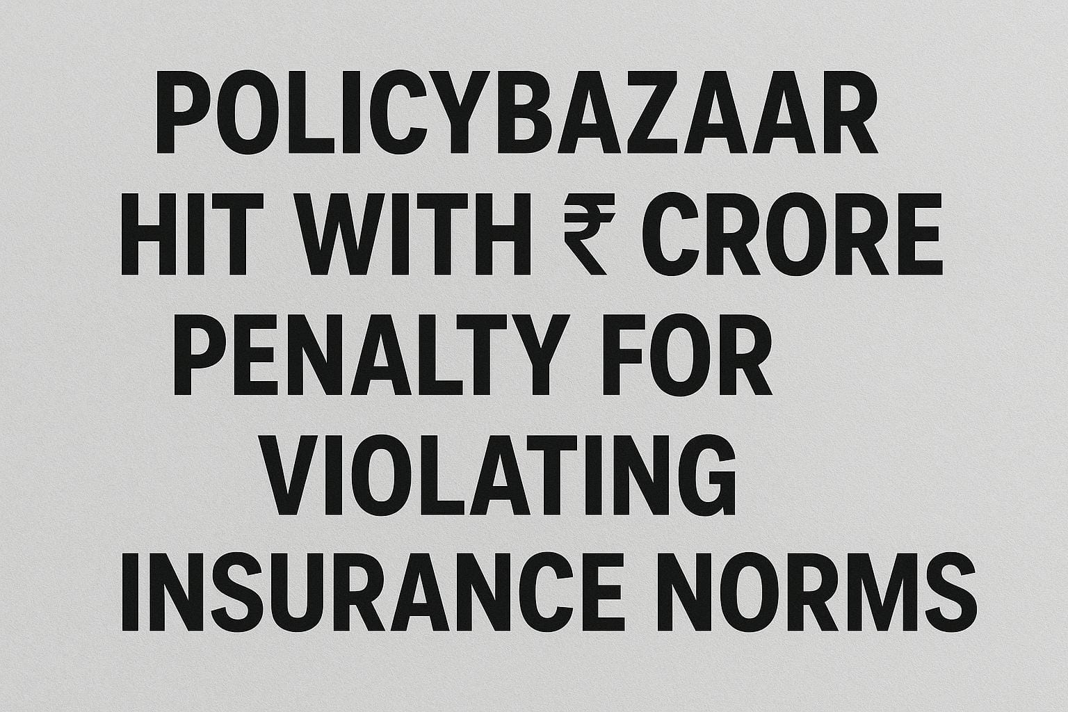 Policybazaar Hit with ₹5 Crore Penalty for Violating Insurance Norms