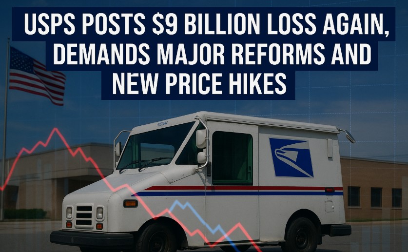 USPS Faces $9 Billion Loss Again, Pushes for Major Reforms and New Price Hikes