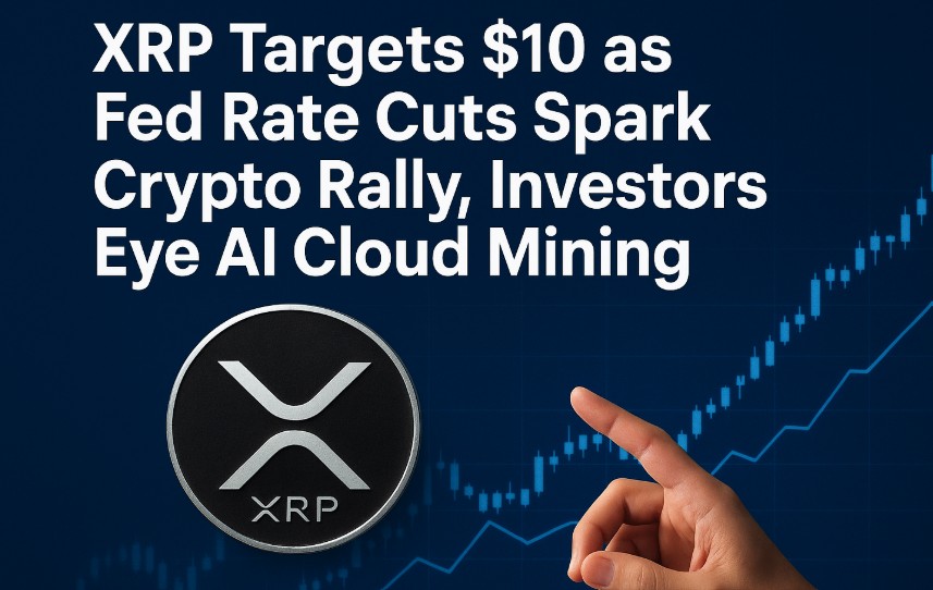 XRP Targets $10 as Fed Rate Cuts Spark Crypto Rally, Investors Eye AI Cloud Mining